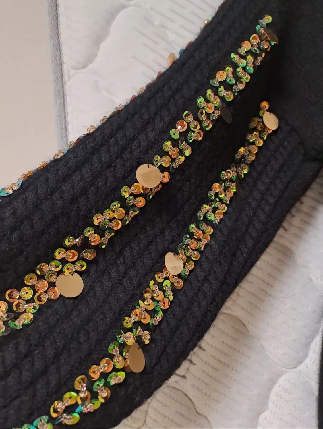 블랙 스팽글 장식 롱 니트가디건 (프리사이즈) 상품이미지3