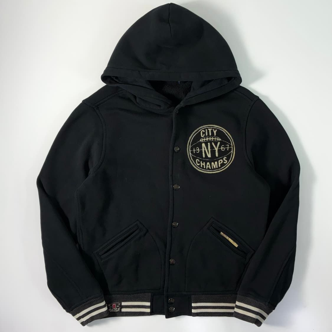 Polo  폴로 랄프로렌 NY 풋볼 로고 후드 바시티 자켓 상품이미지1