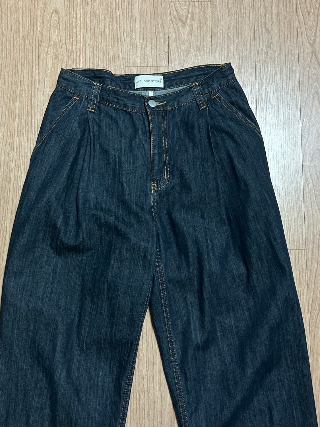 라퍼지스토어 인디고 밴딩 데님팬츠(1size) 셀비지/로우/생지데님/쿠어 상품이미지2