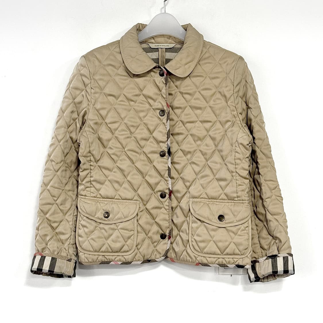 버버리 체크 파이핑 퀼팅 자켓 상품이미지1