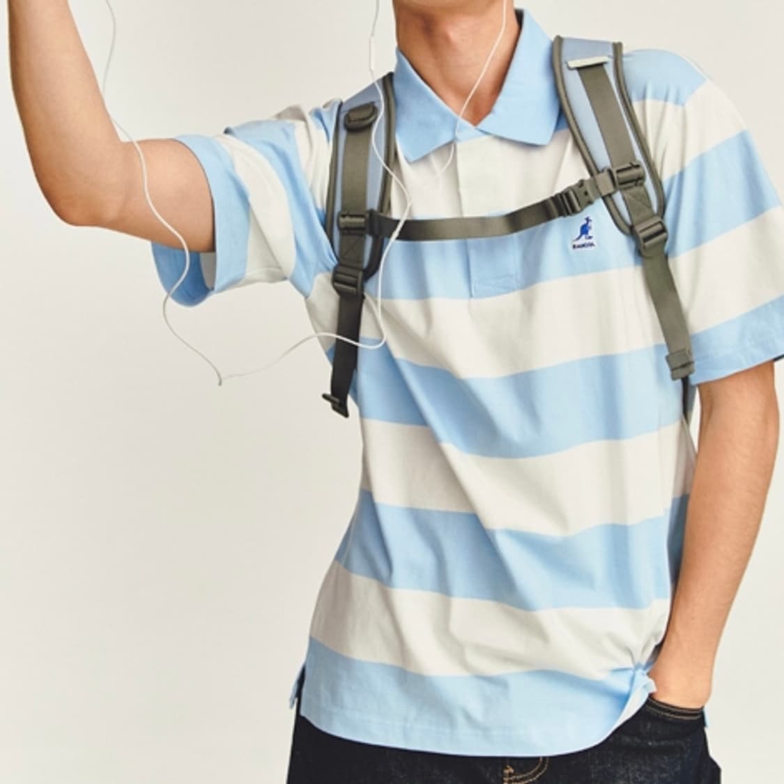 24SS KANGOL 미착용 조지 스트라이프 폴로 셔츠 상품이미지3