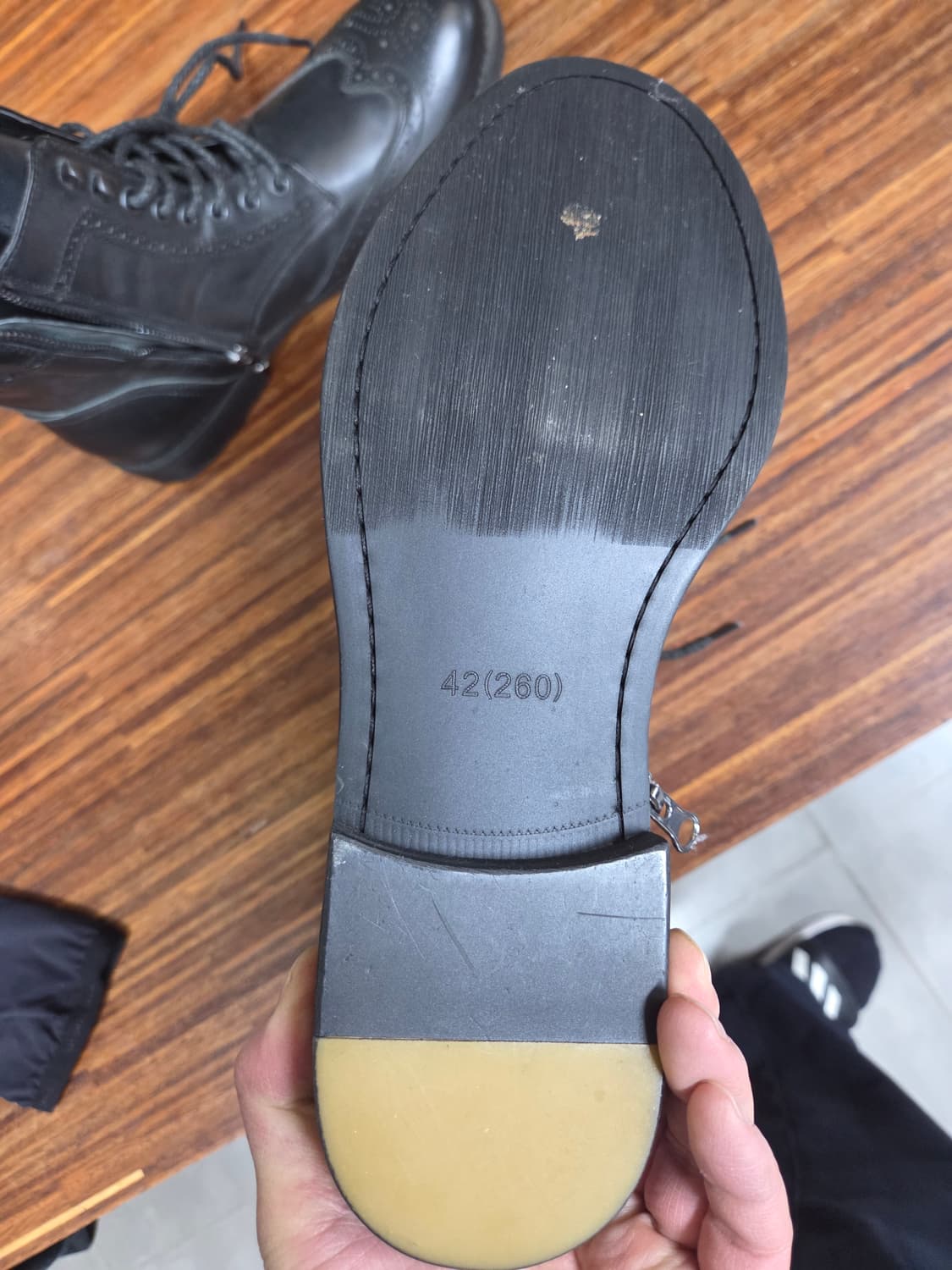 빈티지 bak 윙팁 가죽 워커 부츠 265 상품이미지5