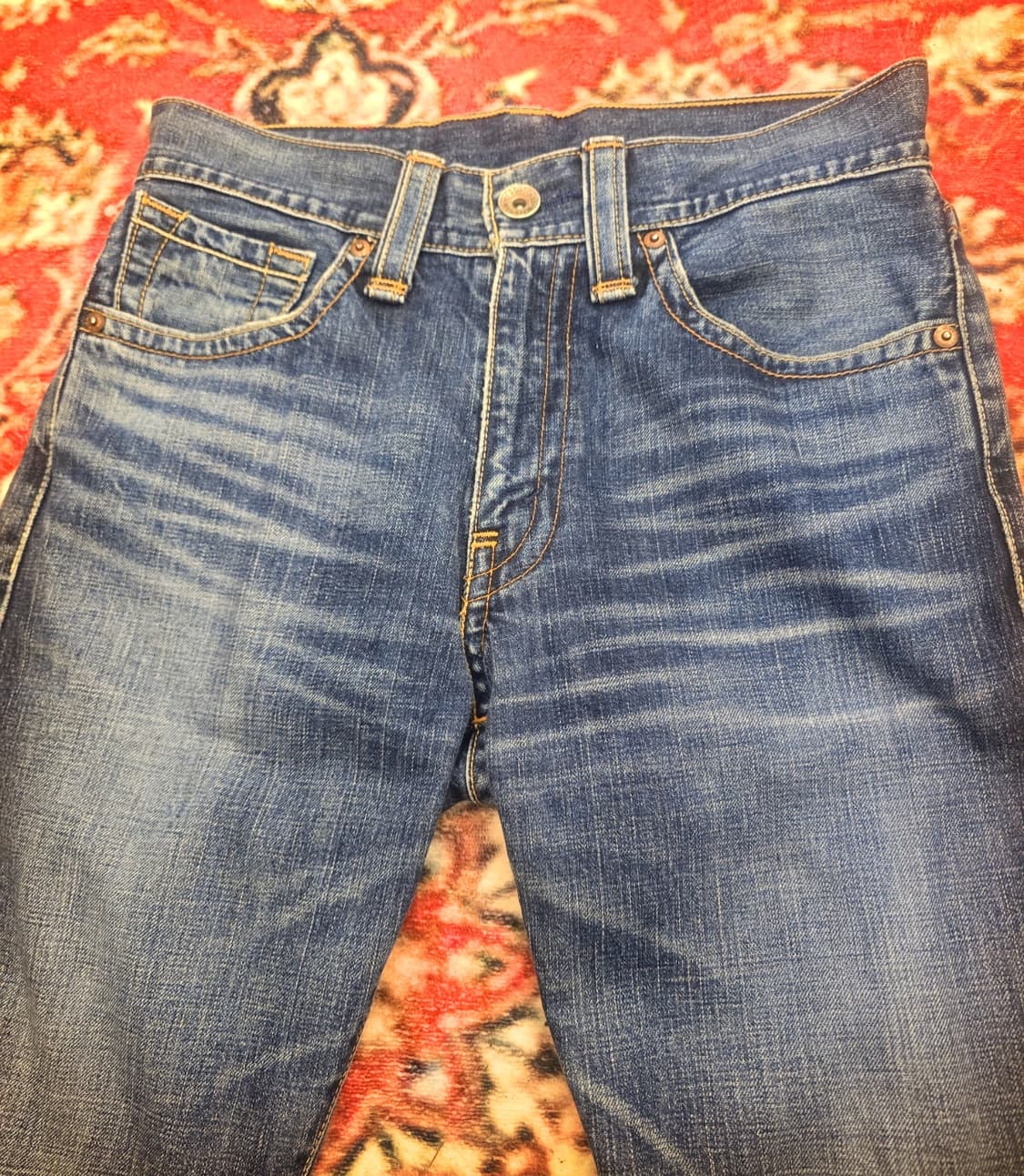 일본 빈티지진 90s리바이스 505 인디고 데님팬츠 상품이미지3