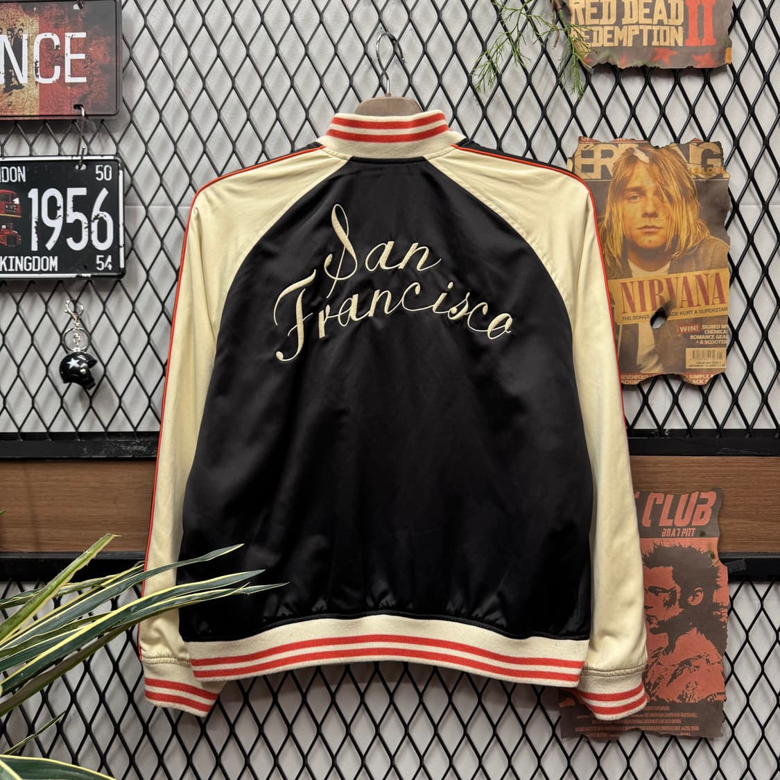 리바이스 리버시블 새틴 스카쟌 팜트리 자수 포인트 아이보리 상품이미지4