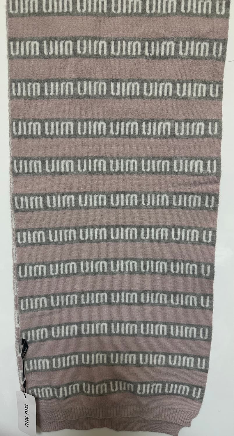 미우미우 로고 스트라이프울 머플러 상품이미지3