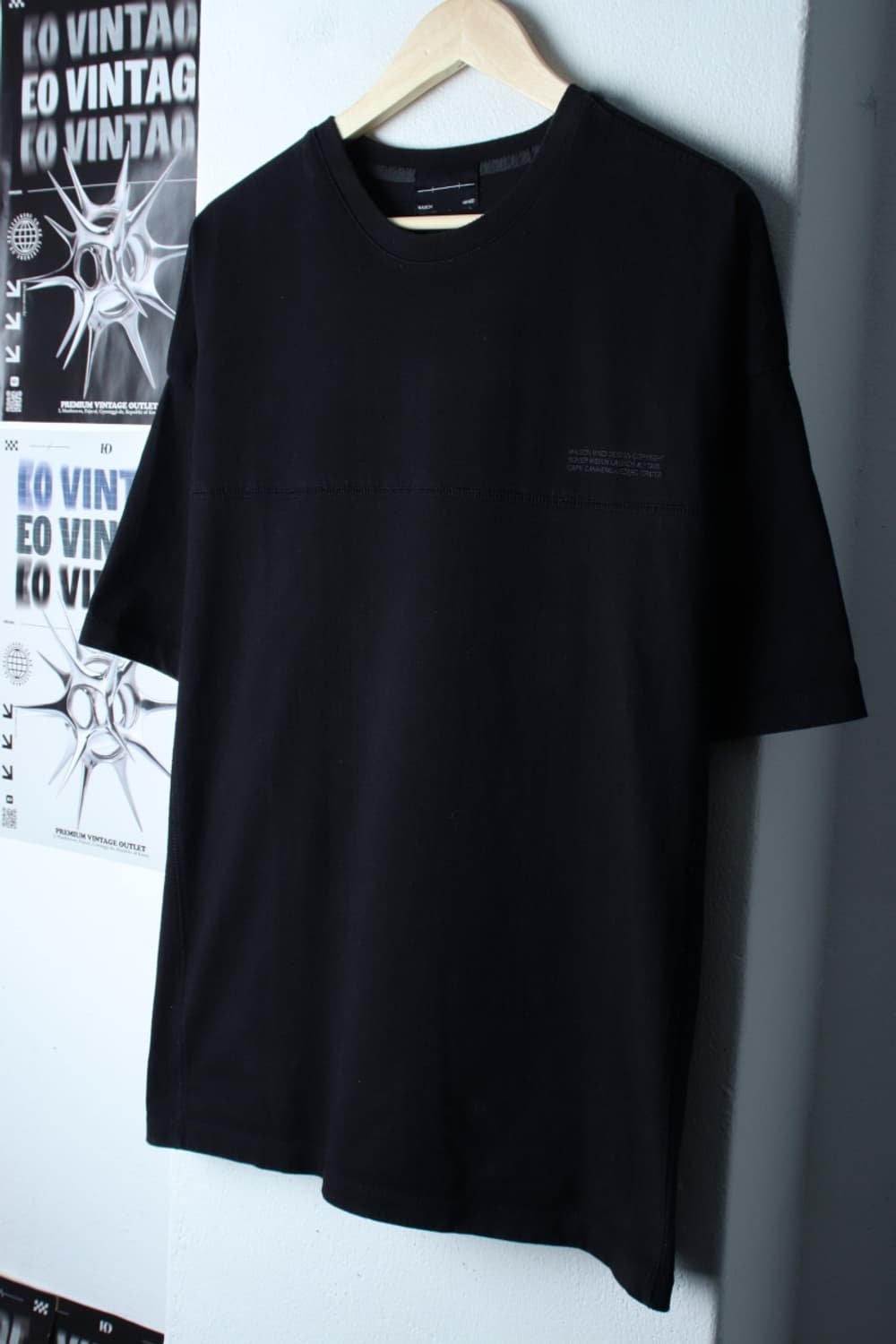 (L-2XL) 메종미네드 반팔 티셔츠 오버핏 블랙 스트릿-H31710 상품이미지1