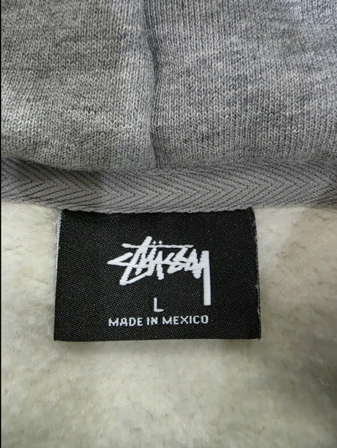 스투시 로고 후드티 L 회색 상품이미지6