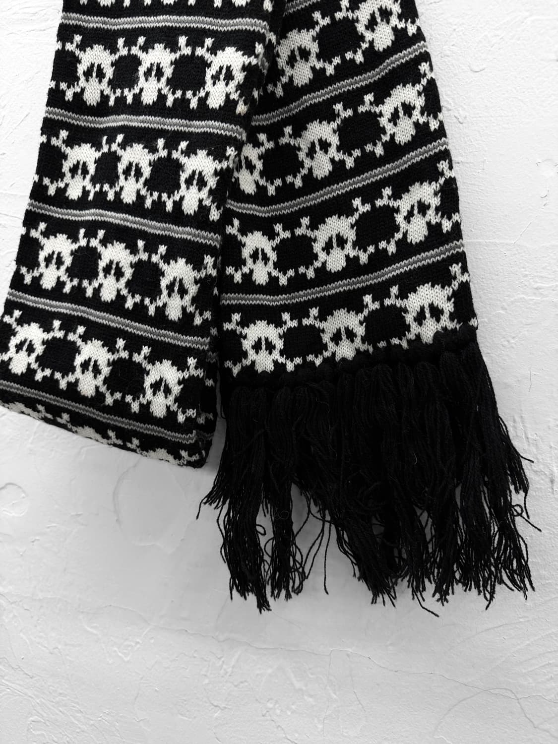 JPN 스컬 니트 머플러 상품이미지2