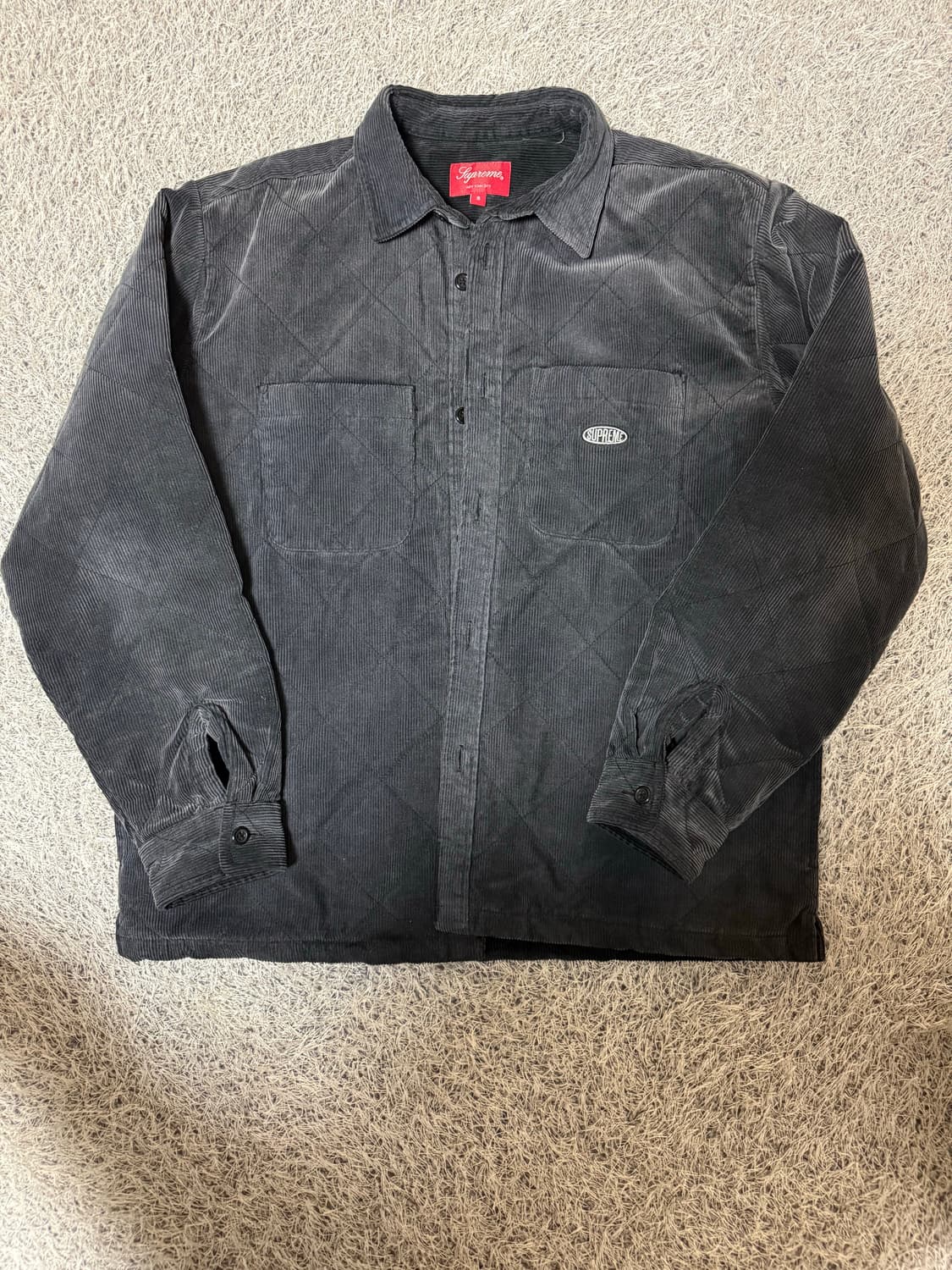 [S]슈프림 퀼티드 코듀로이 셔츠 블랙 상품이미지2