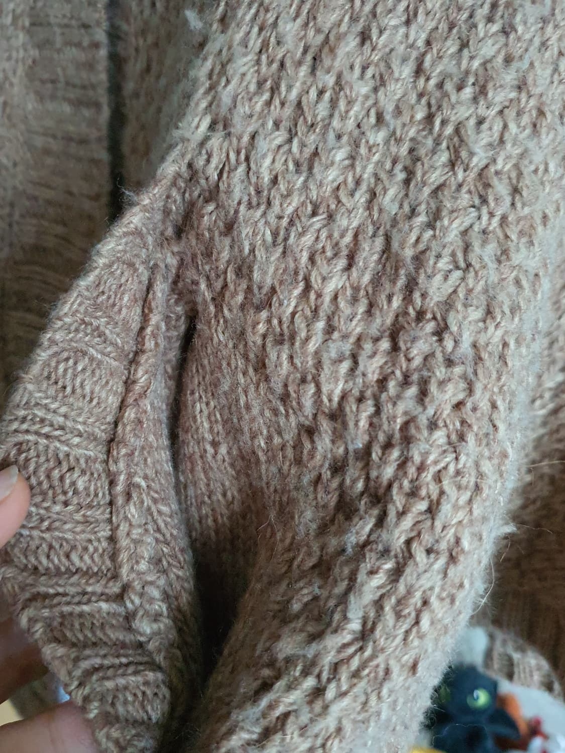 [모리걸] 달천깔 브라운 니트 가디건 숏 코트형 케이프 상품이미지2