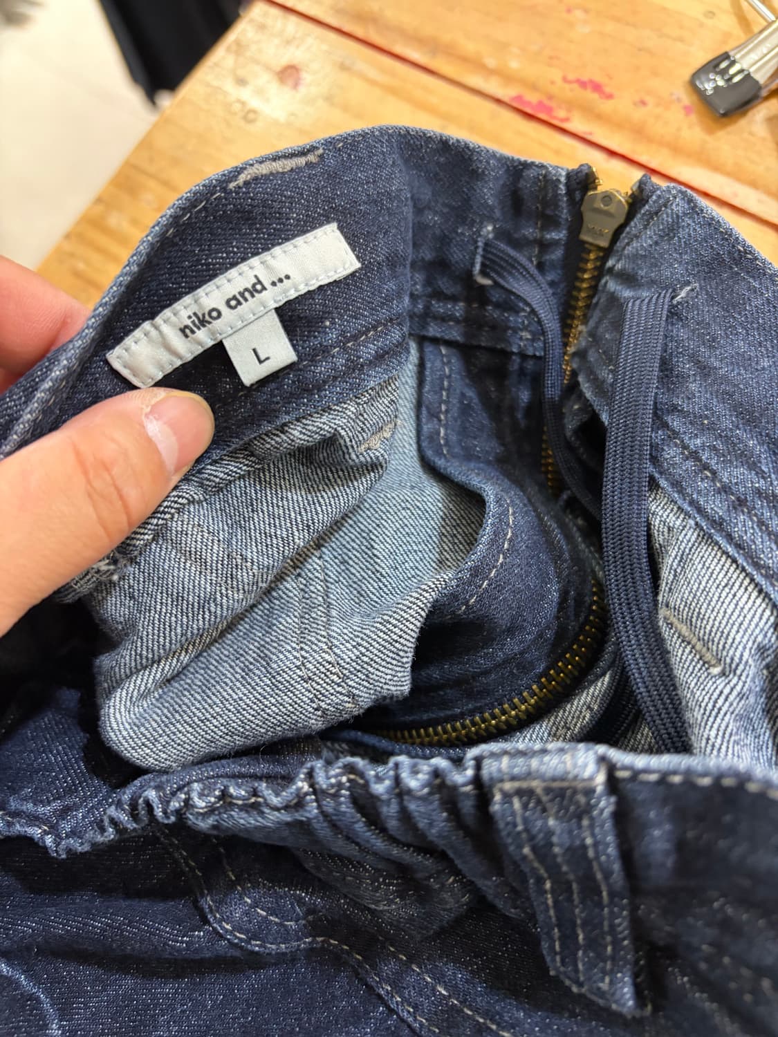 NIKO AND 니코앤드 프린지 데님 스커트 치마 상품이미지9