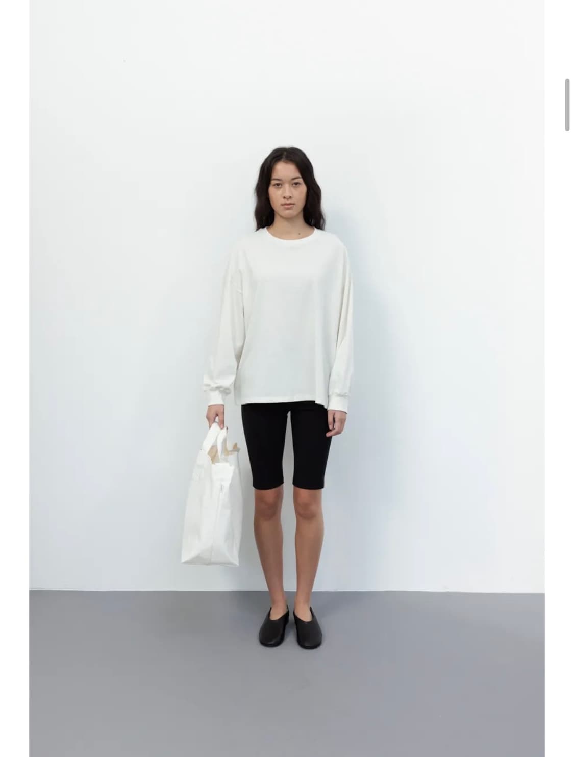 네세서리 긴팔 티셔츠 cotton long sleeve 화이트 white 상품이미지2