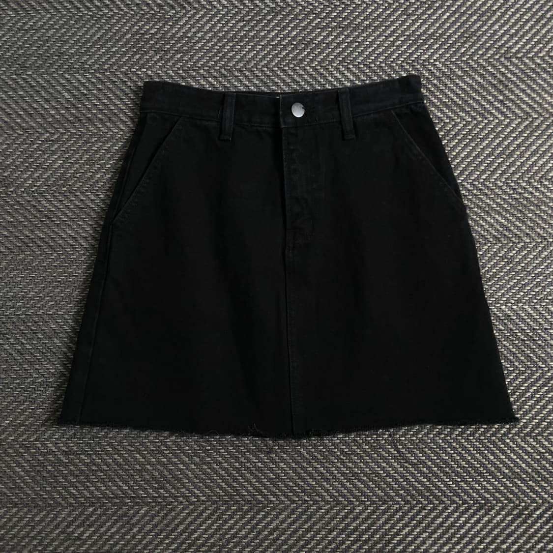 빈티지 커팅 데님 스커트 블랙o 3899 상품이미지1