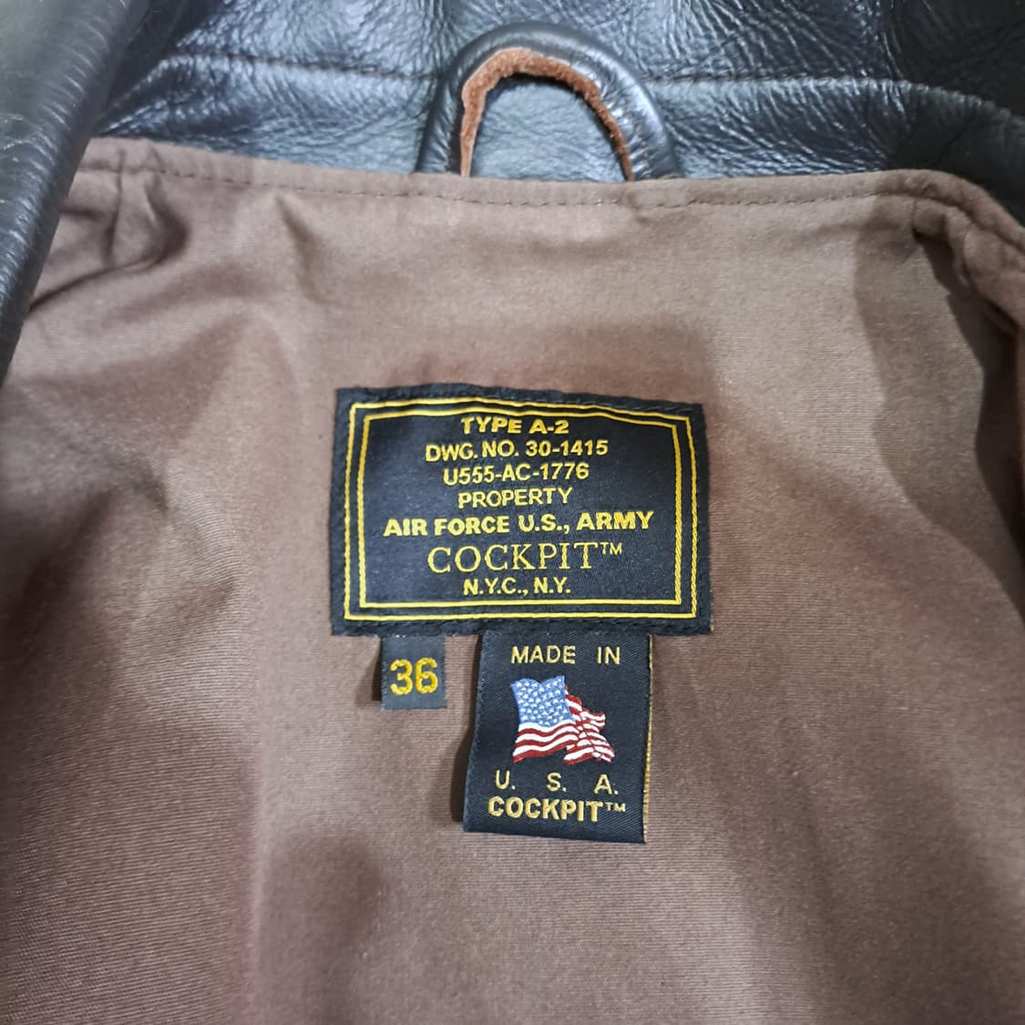 (택포) 콕핏 홀스하이드 A2 자켓 36 B240 상품이미지7