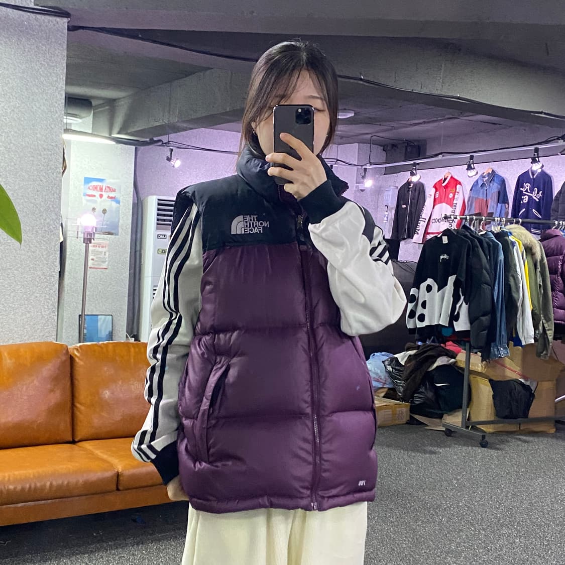 노스페이스 700 구스다운 퍼플 패딩 베스트 B3327 상품이미지1