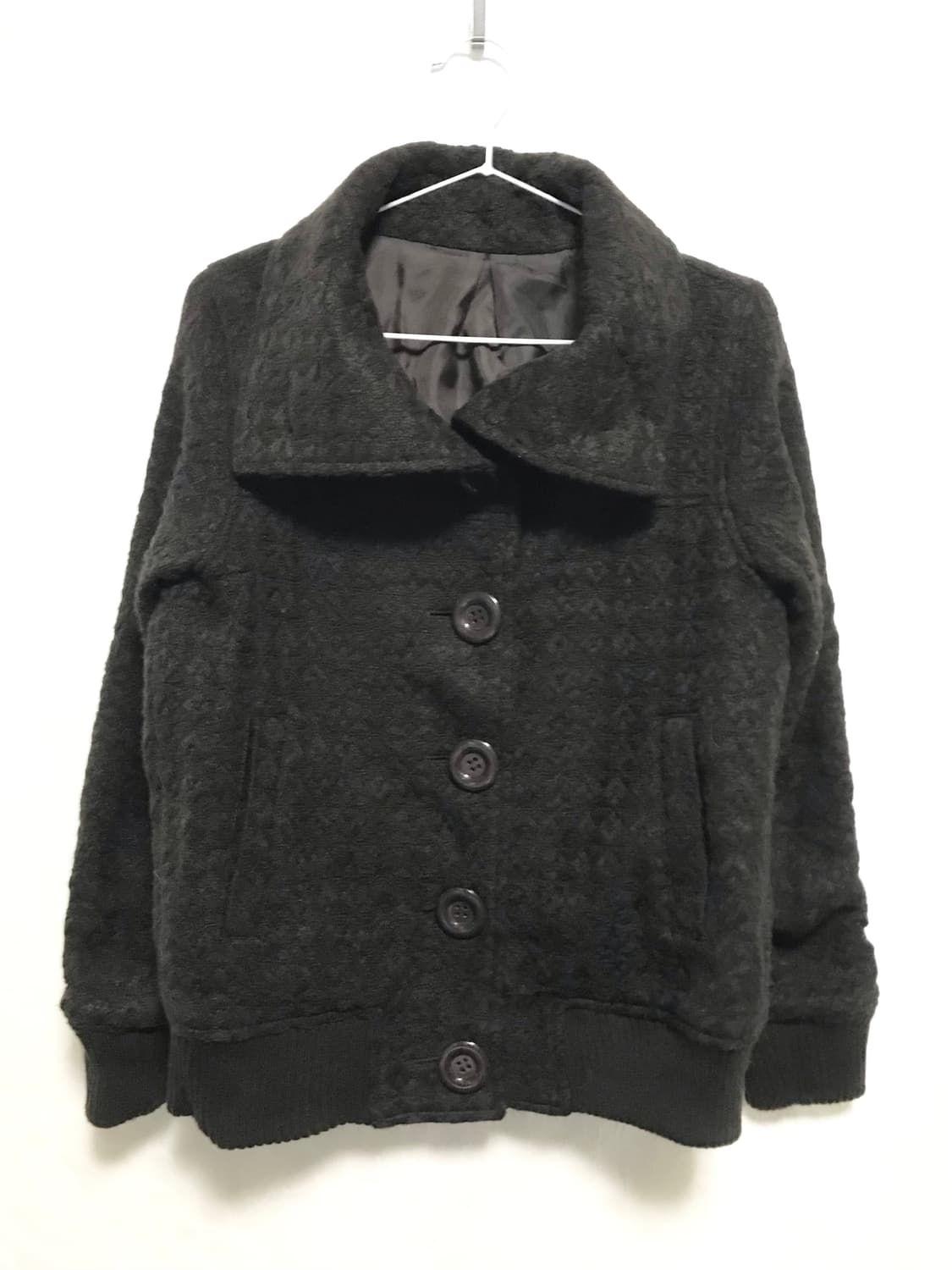 빈티지 니혼진 너드 빅 버튼 하이넥 숏 코트 자켓 상품이미지2
