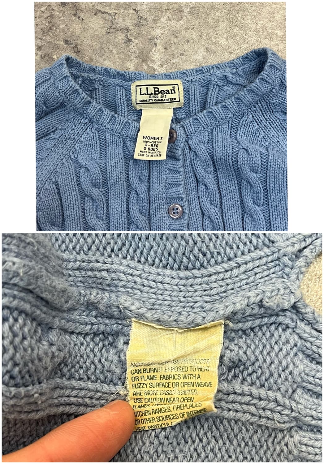 엘엘빈 꽈배기 가디건 스카이블루 S #csz2365 상품이미지4