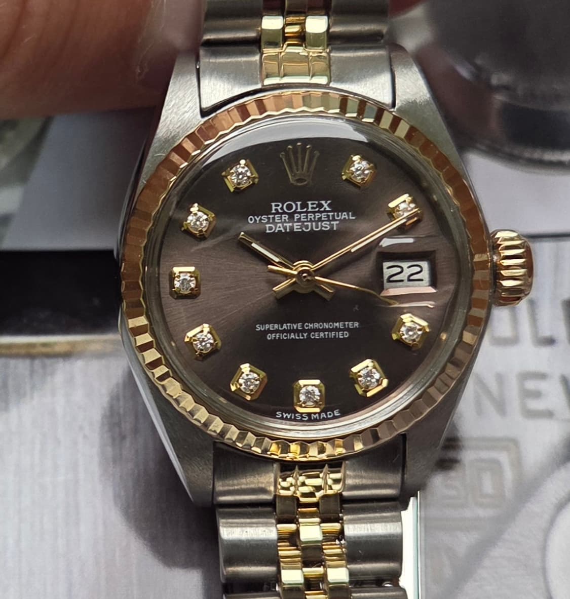 롤렉스 데이저스트 6917 초코판 10P다이아 쥬빌리줄 여성용 (감정서  상품이미지1
