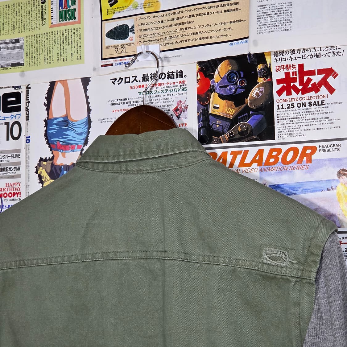 JPN 골지 코튼 카키 밀리터리 투웨이 셔츠 상품이미지7