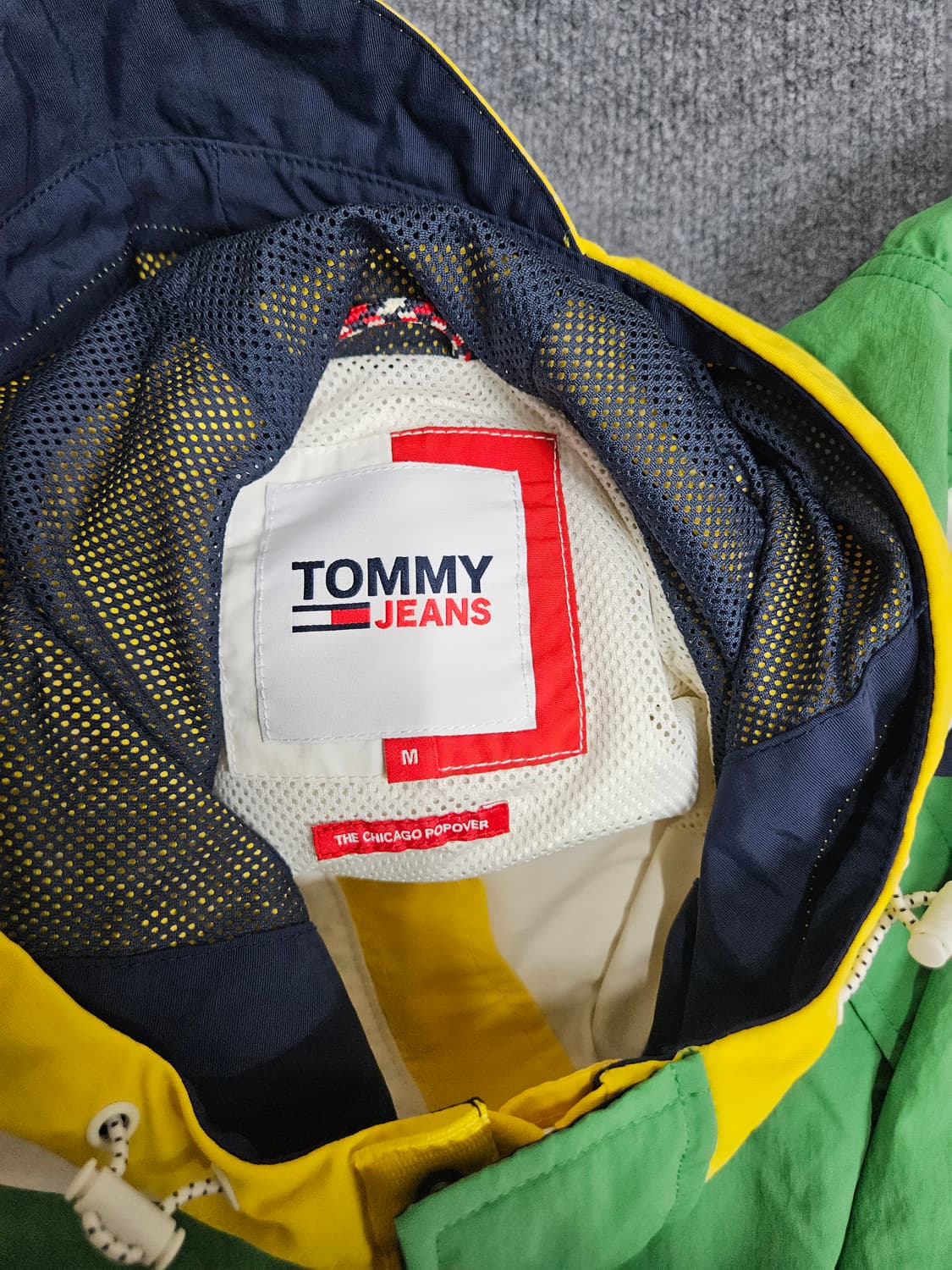 타미힐피거 남성 컬러블록 로고 아노락 후드 자켓(급처) 상품이미지4