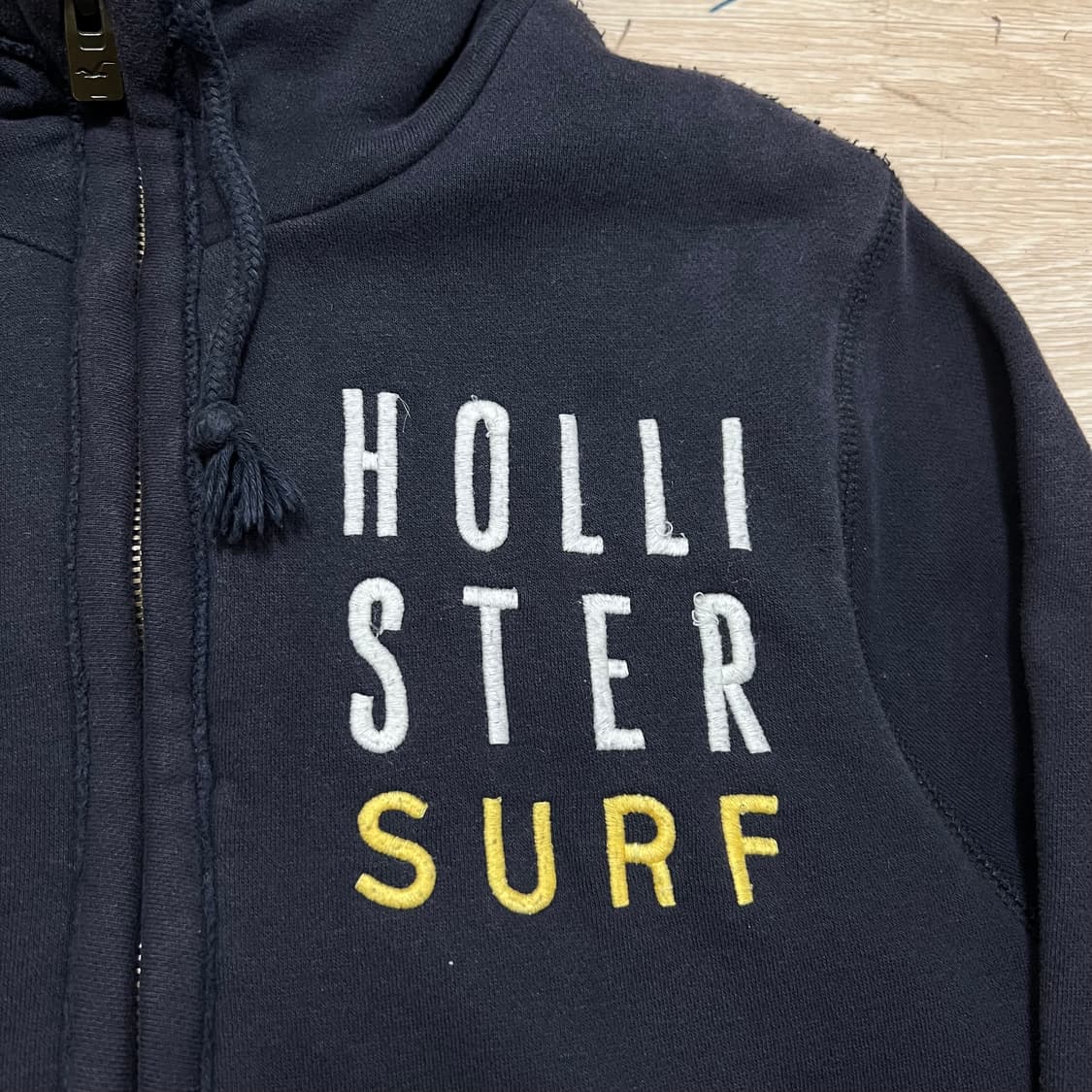 홀리스터 서프 자수로고 기모 후드집업 [다크 네이비] M/95 상품이미지4