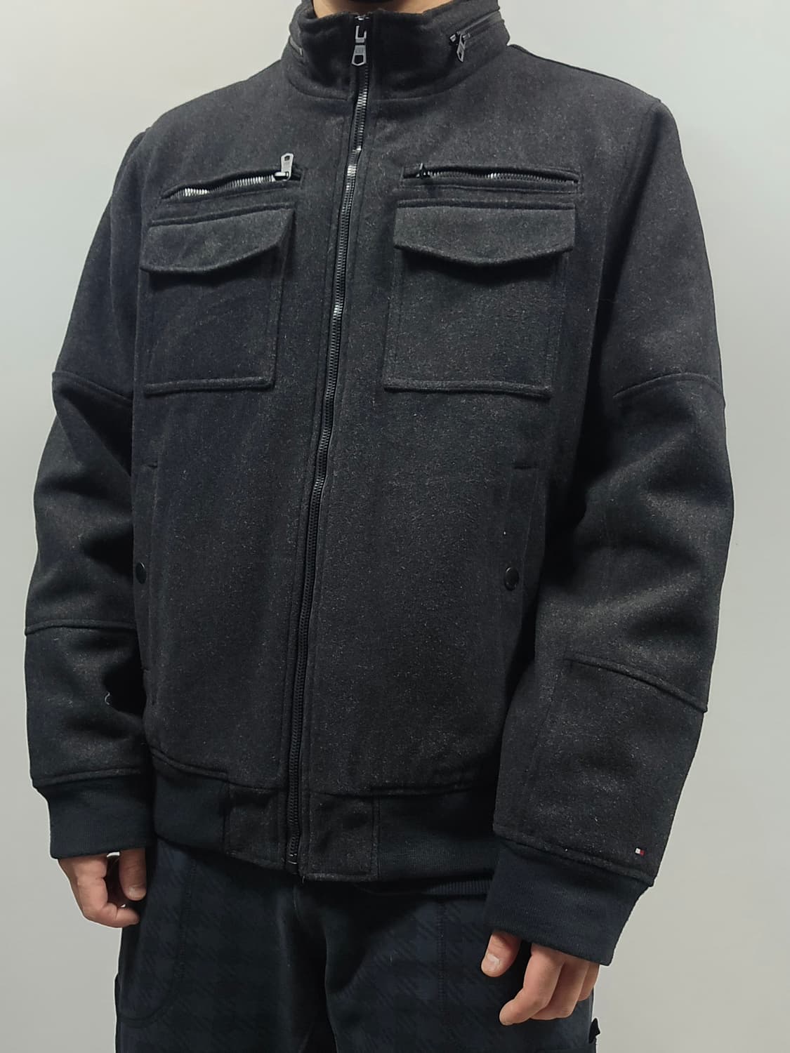 타미힐피거 블랙 울 블렌드 봄버 자켓 L사이즈 상품이미지2