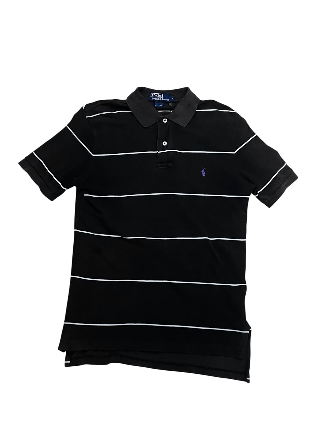 폴로 랄프로렌 스트라이프 카라 반팔 티셔츠 블랙 M #csz3189 상품이미지3