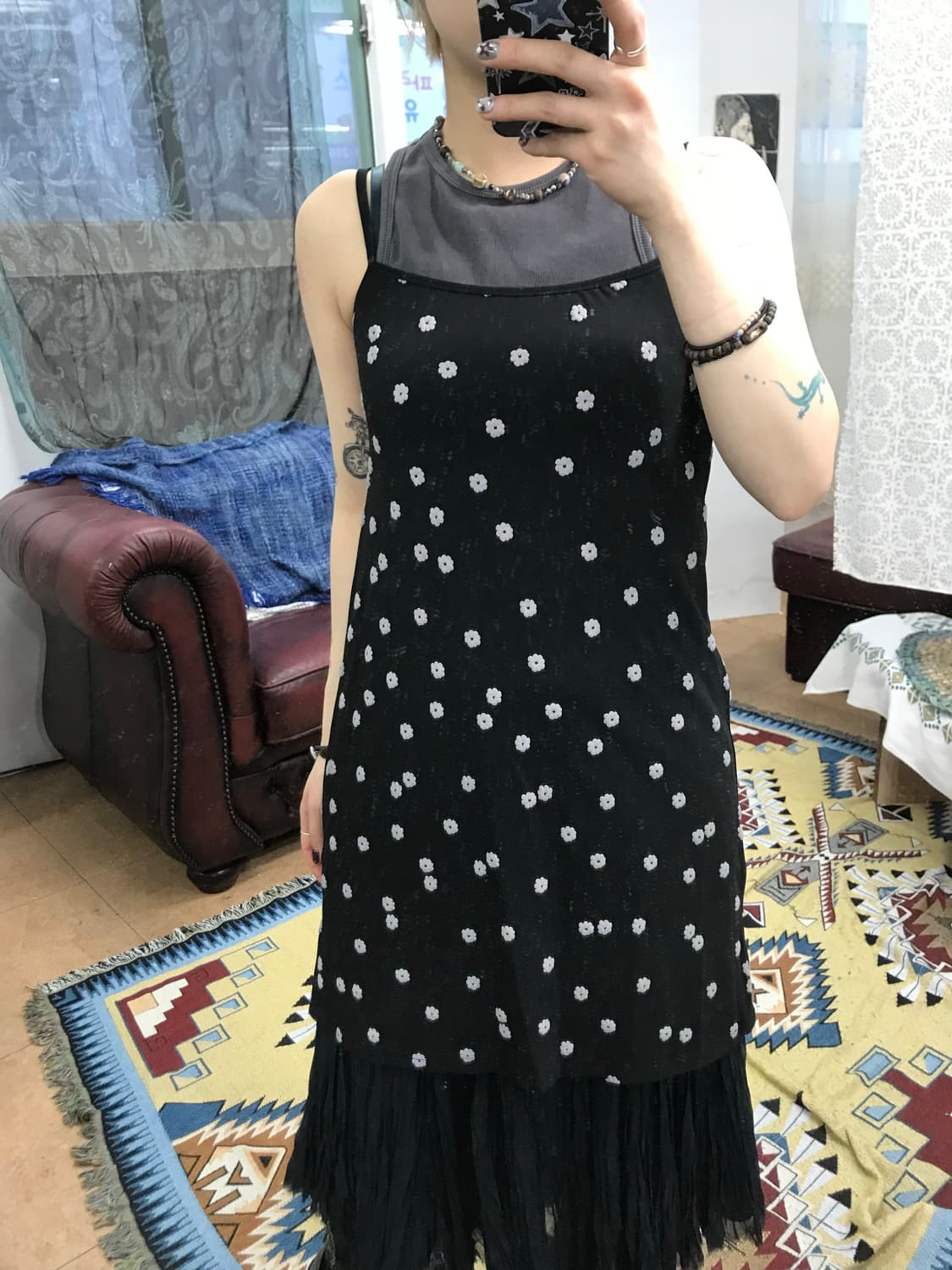 플라워패턴 롱 슬리브리스 (Z1028) 상품이미지1