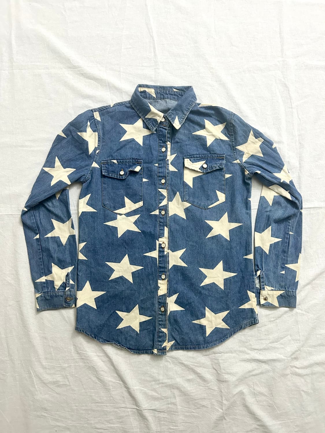 스타 프린트 데님 웨스턴셔츠 상품이미지1