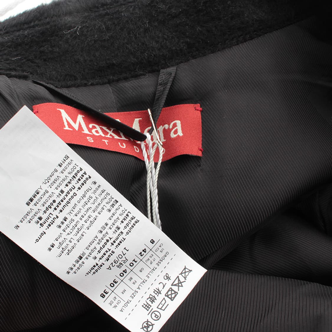 막스마라 스튜디오 블랙 알파카 혼방 롱코트 66 상품이미지3