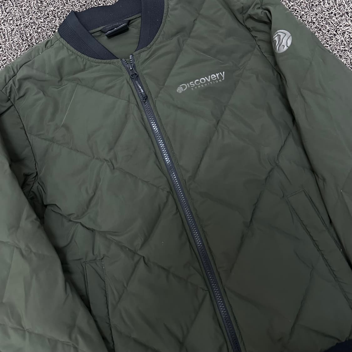 디스커버리 퀄팅 구스다운 패딩 점퍼 자켓 카키 95(M) 상품이미지2