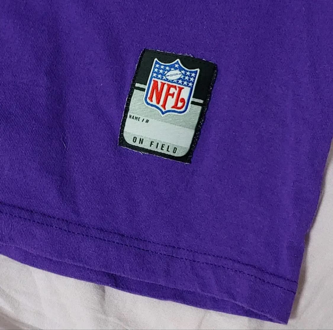 빈티지 NFL 미네소타 바이킹스 로고 리복 라벨 퍼플 반팔 티셔츠 XL 상품이미지4