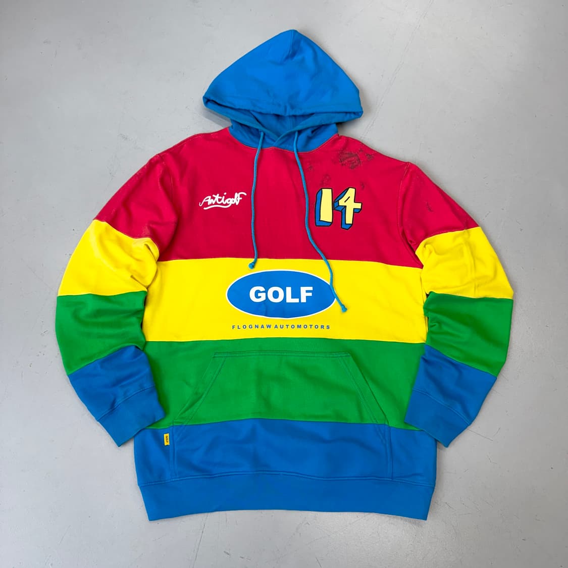 골프왕 레이싱 레인보우 배색 후드티 상품이미지2