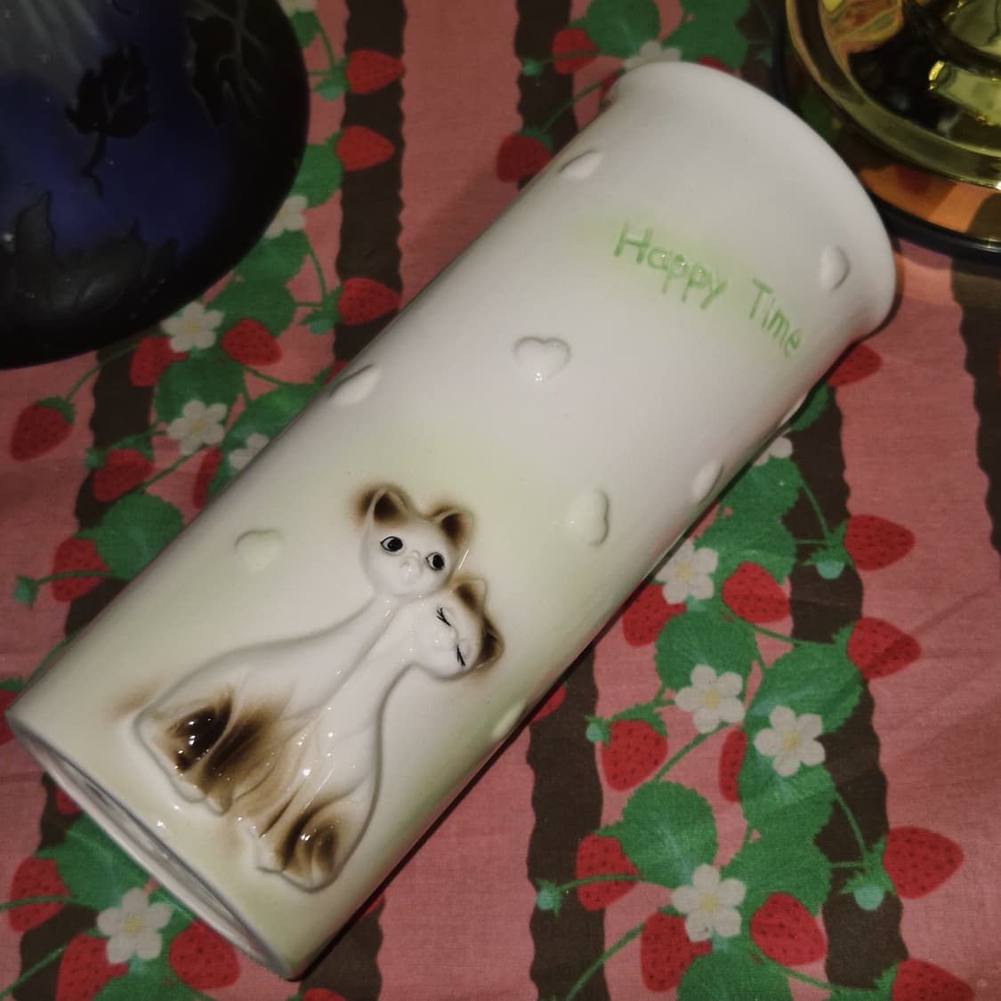 80s 레트로 고양이 도자기 기둥 꽃병 상품이미지9