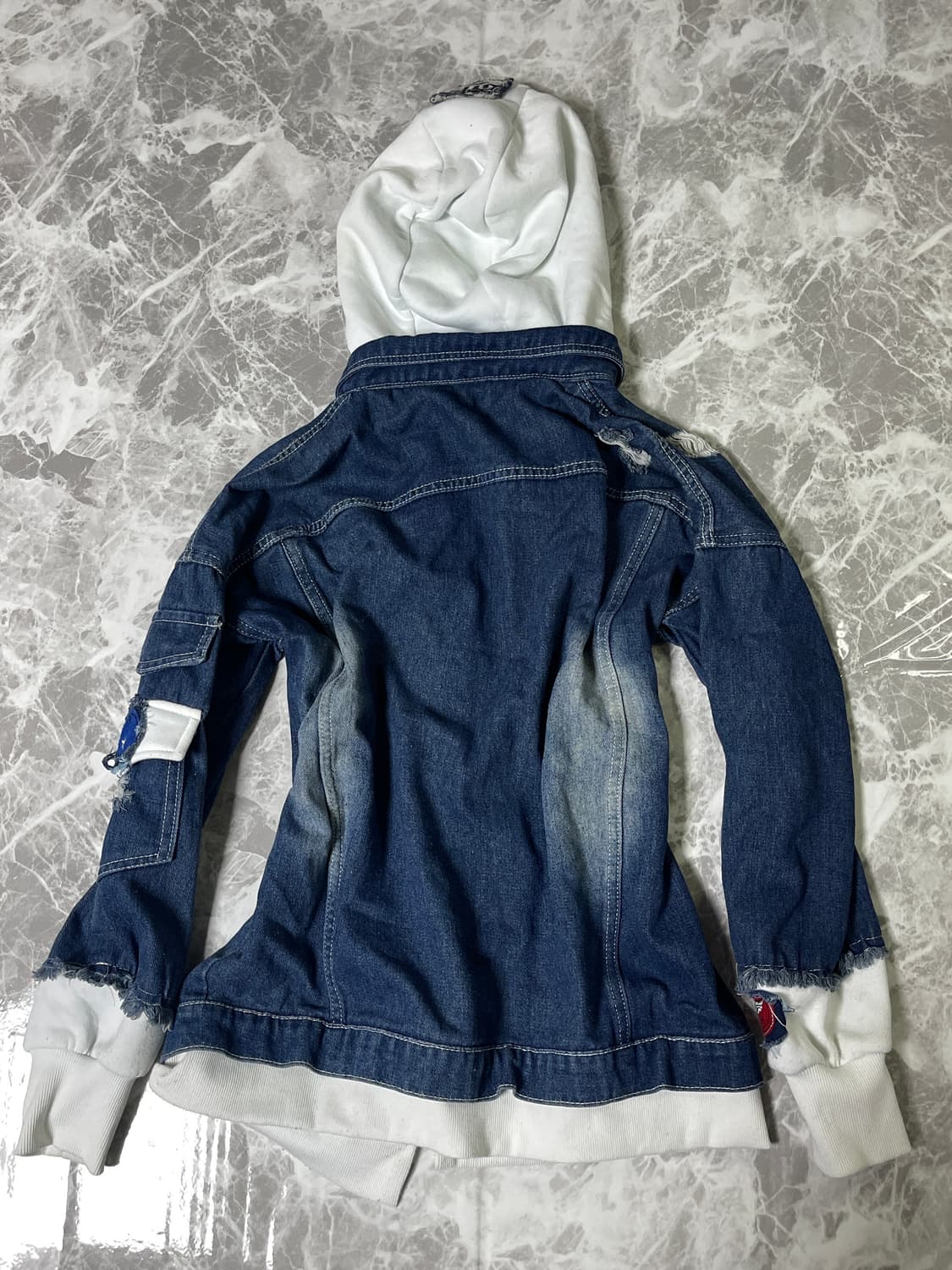 patchwork denim hoody jacket 상품이미지6