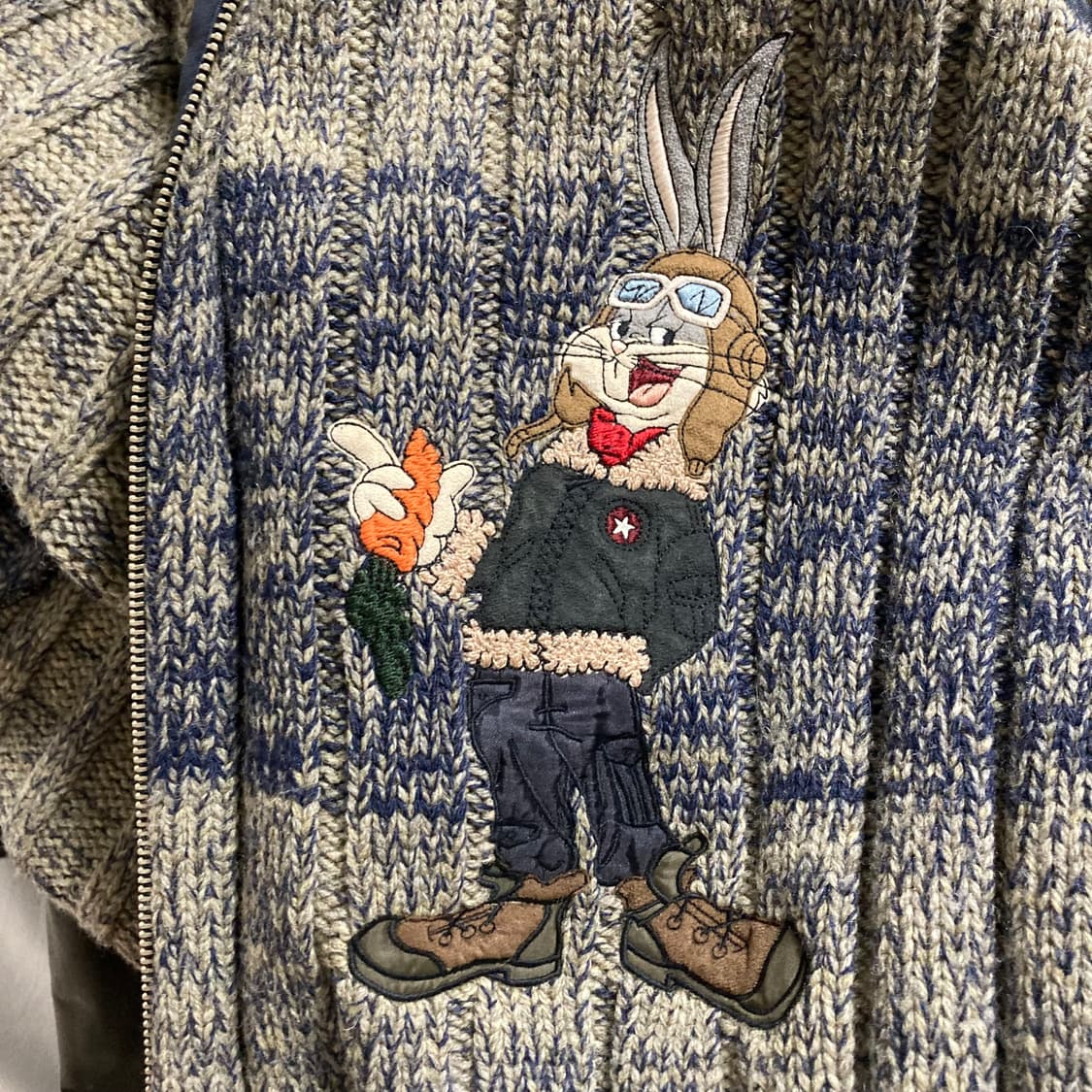 90s Castelbajac 까스텔바작 벅스버니 헤비울 니트집업 상품이미지7