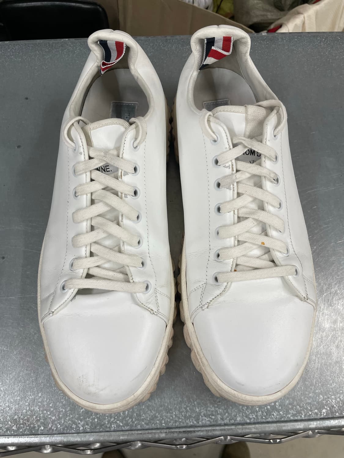 톰브라운 비텔로 카프 레더 케이블 니트 솔 코트 295 (gr-4203) 상품이미지5