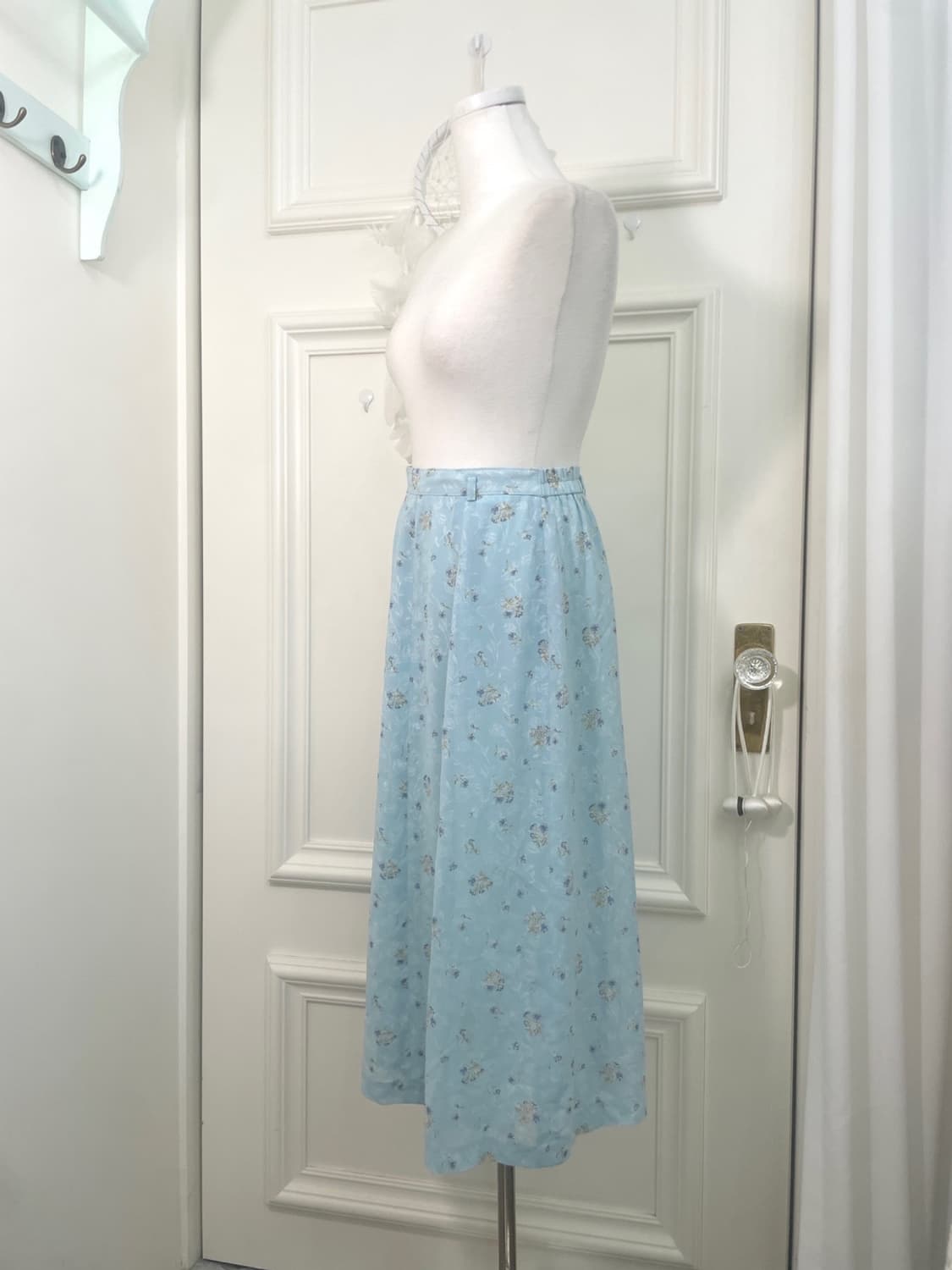 sky blue flower pattern chiffon summer s 상품이미지2