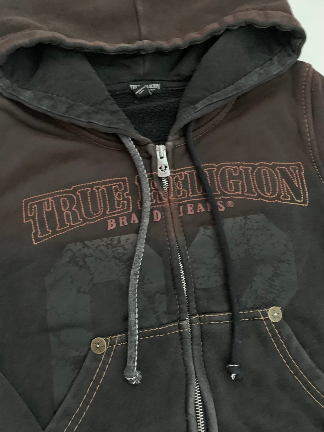 [새제품] 트루 릴리젼 워시드 후드집업 상품이미지2