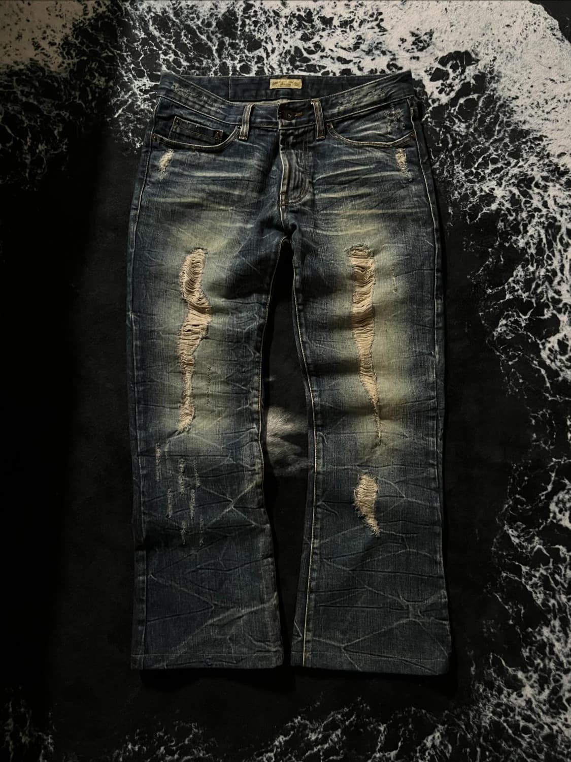 g.o.a 00‘s y2k 워싱데미지 데님팬츠 상품이미지1