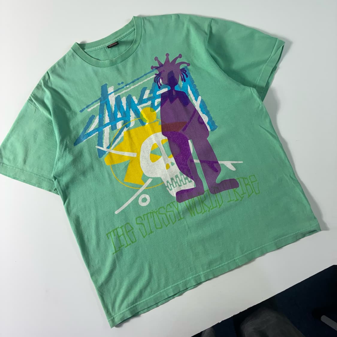 Stussy  스투시 00,s 월드트라이브 라이트그린 반팔티셔츠  상품이미지1