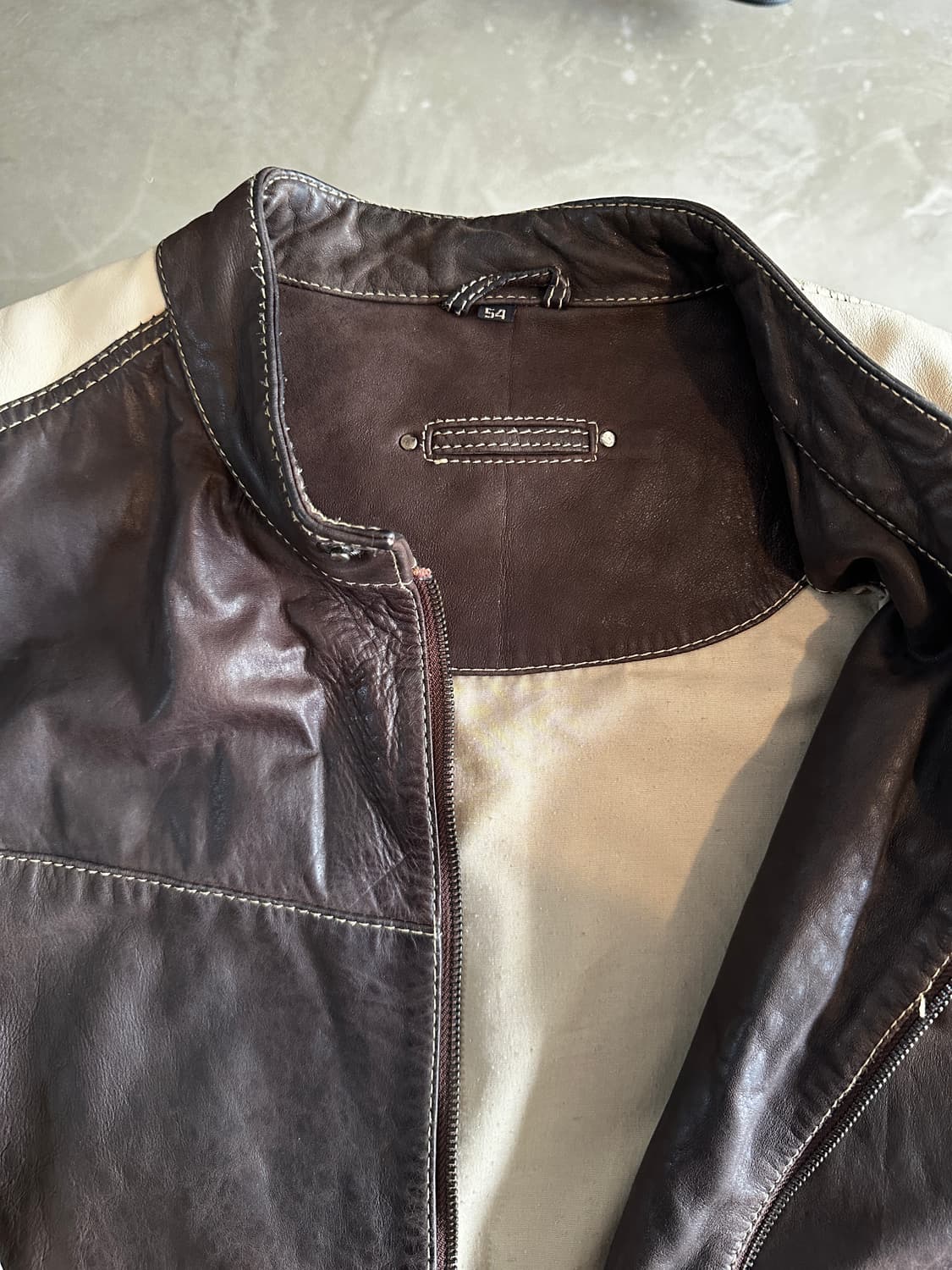 빈티지 리얼 레더 싱글 라이더 자켓 상품이미지3