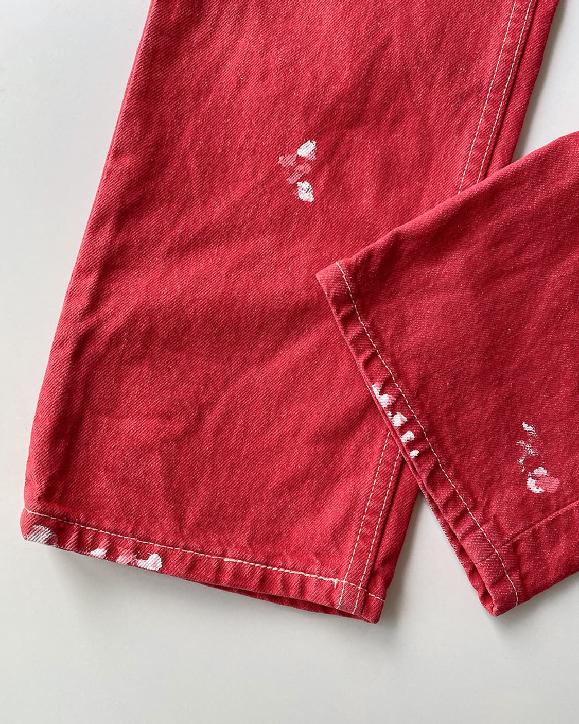 리바이스 501  페인팅 레드 데님 팬츠 상품이미지5