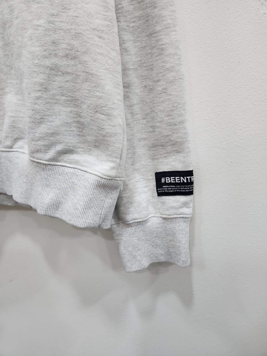 빈트릴 그린 테이핑 해시태그 컴포트핏 맨투맨 남성 100사이즈 상품이미지5