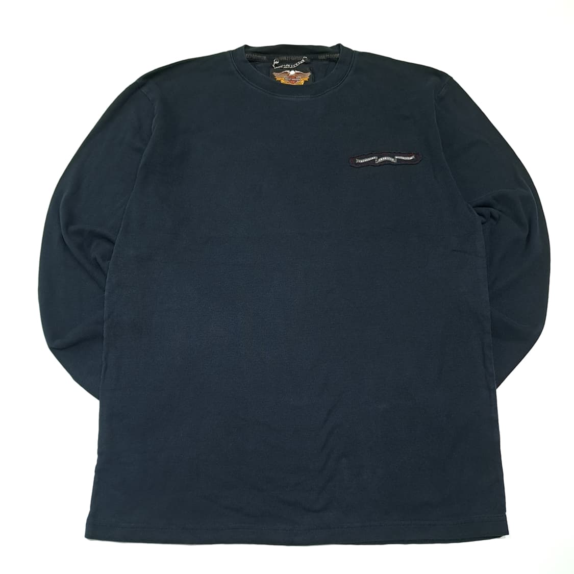 CK151 L 할리데이비슨 00s 체인넥 빅로고 패치 블랙 티셔츠 상품이미지1