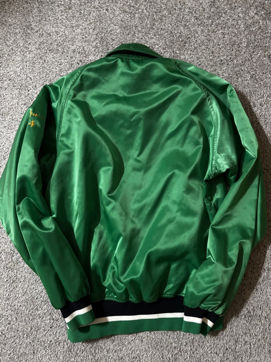 그린 새틴 코치자켓 상품이미지3