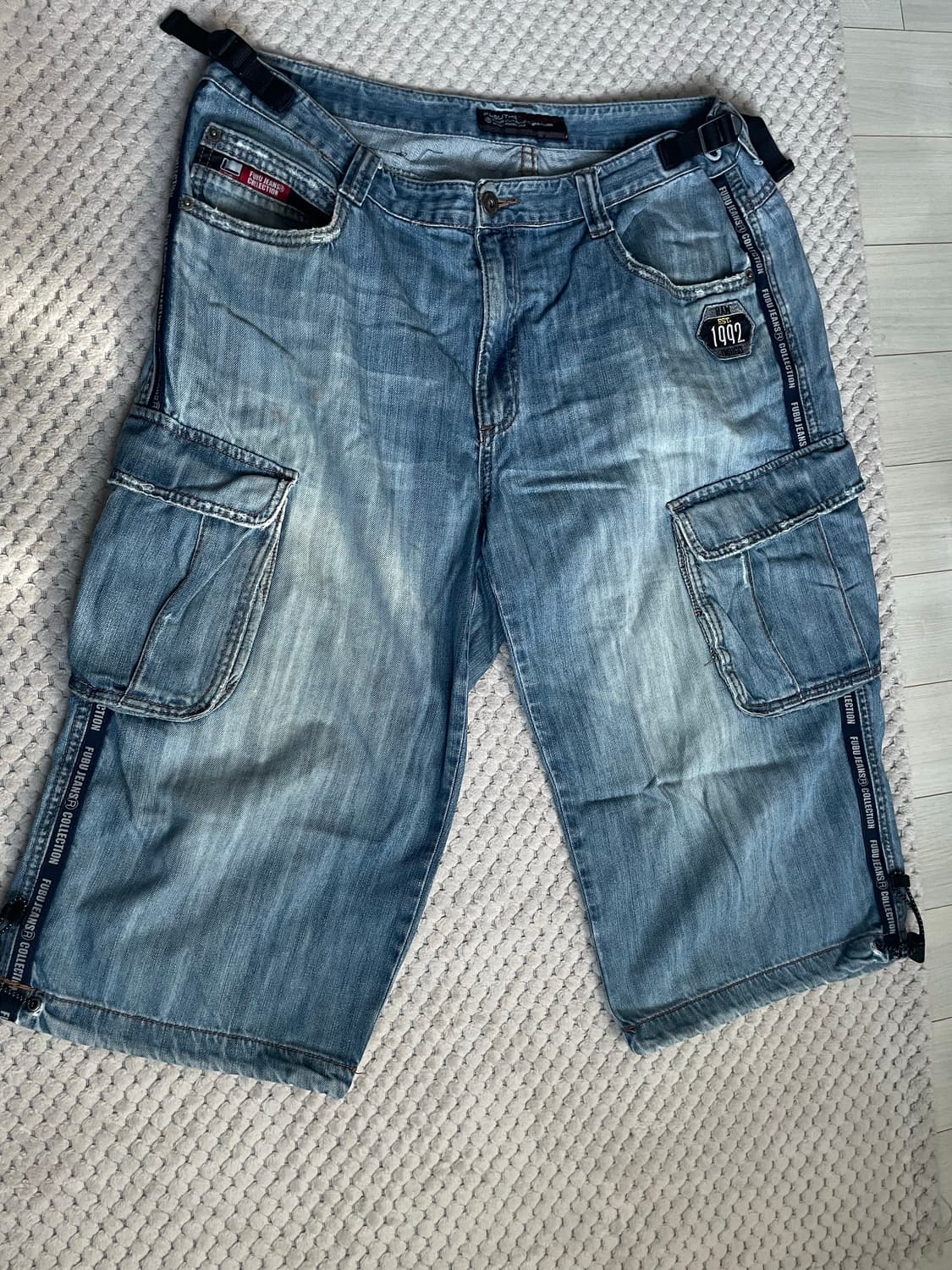 Fubu 데님 버뮤다 청바지 올드스쿨 스트릿 스타일 상품이미지1