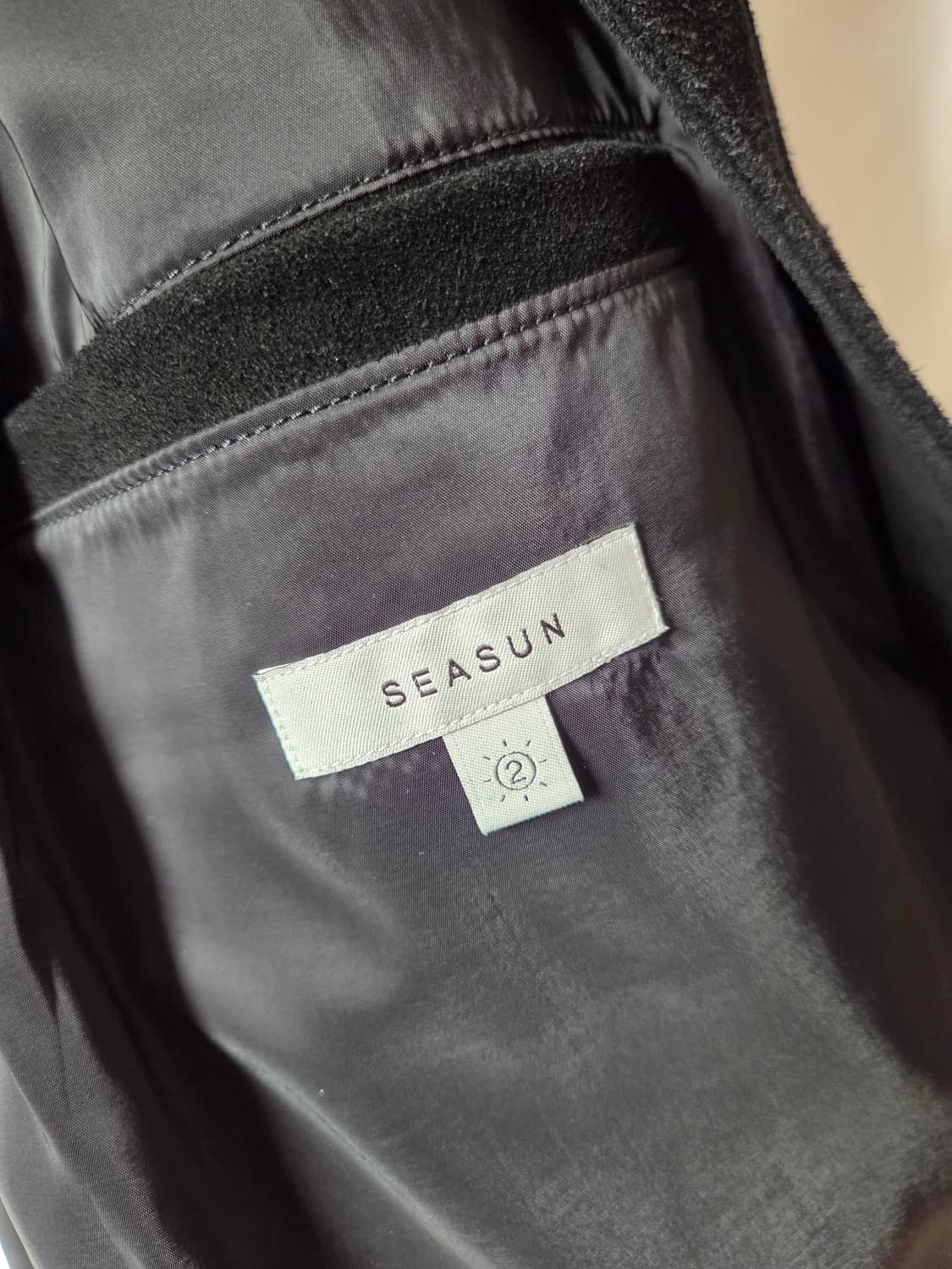 시선 seasun 카프 스웨이드 자켓 블랙 2 상품이미지5