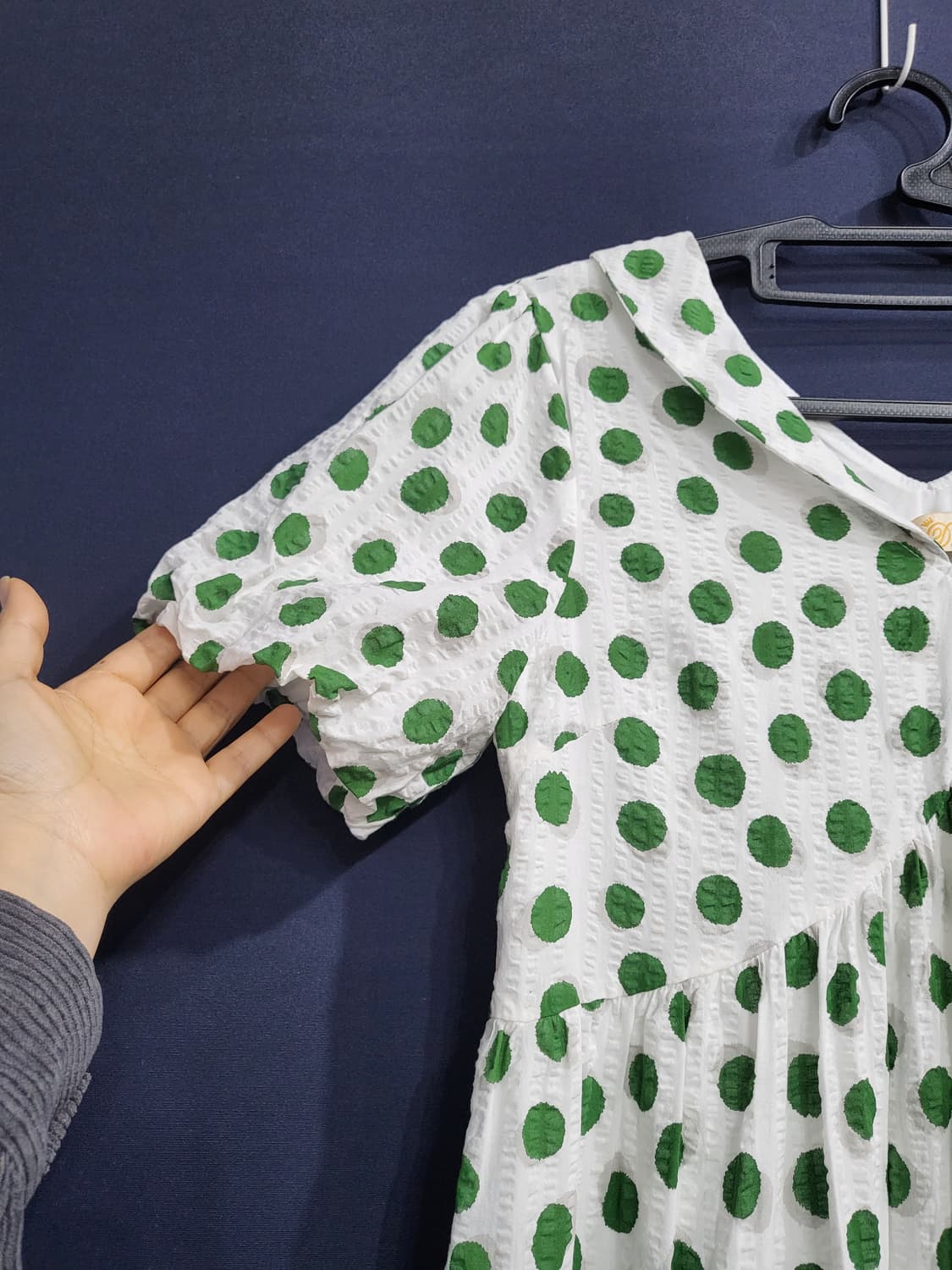 도트 시어서커 롱원피스(새상품) 상품이미지2