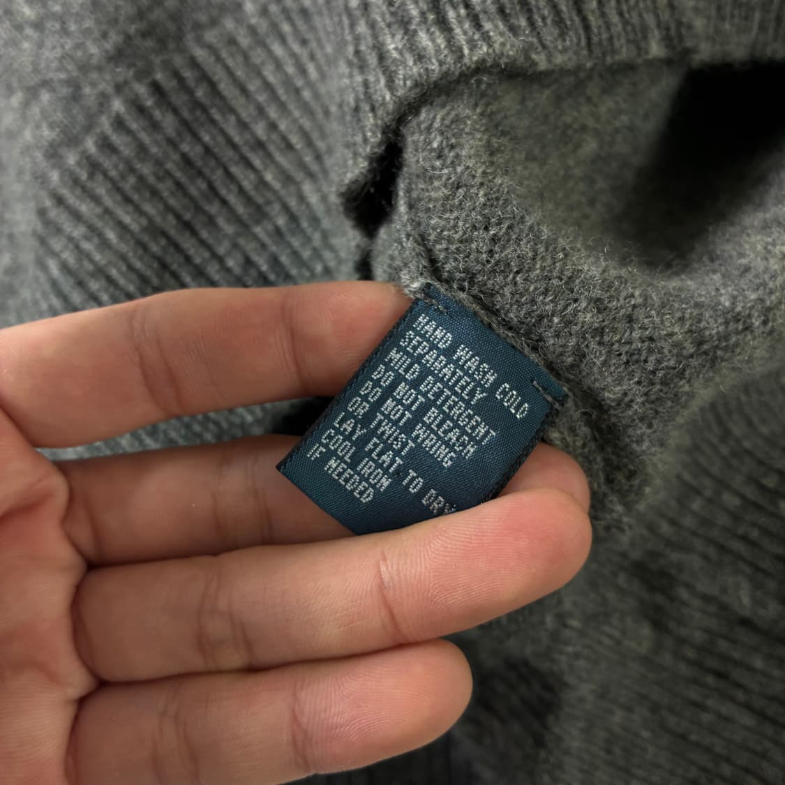 Polo  폴로 랄프로렌 90,s 자수 램스울 그레이 브이넥 니트  상품이미지5